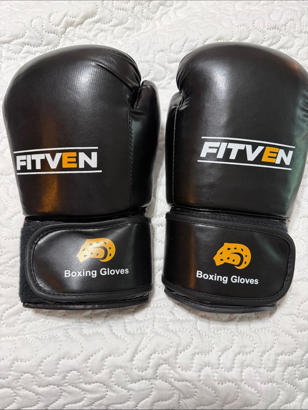 Fitven Men's Boxing Gloves Training Sparring MMA Kickboxin w/ Secure Wrist Strap
